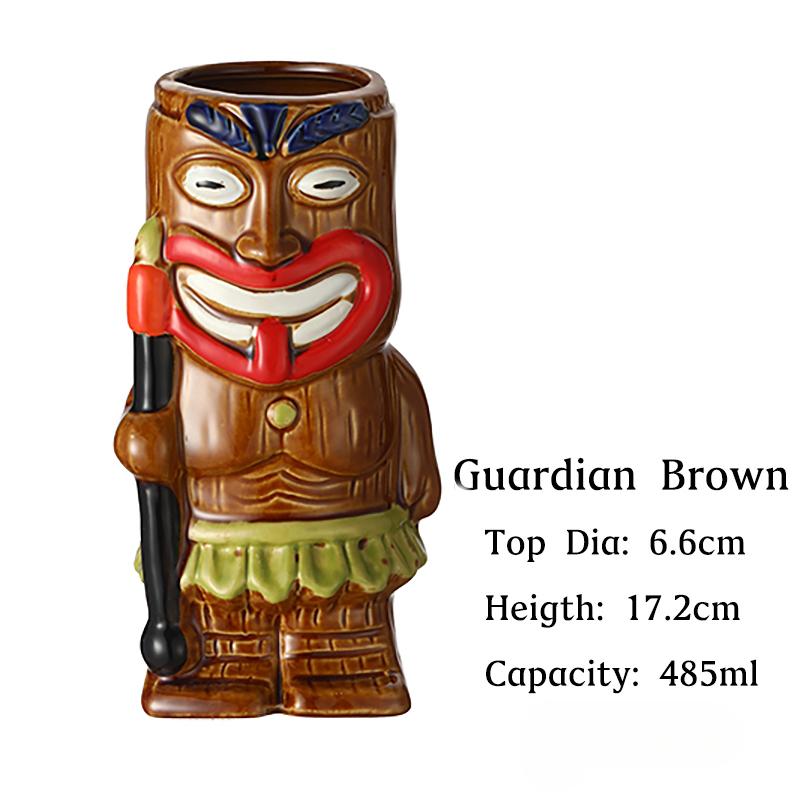 1PCS Tiki Mugs Ceramic Hawaiian Tiki Drinkware, Cute Exotic Cocktail Glasses, Tiki Bar
