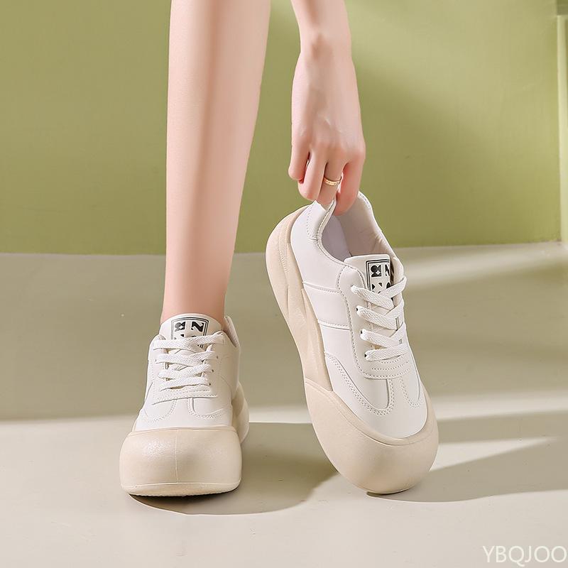 Fashion Women's  spring autumn new low cut versatile height increasing lace up color blocking casual simple comfortable sports shoes