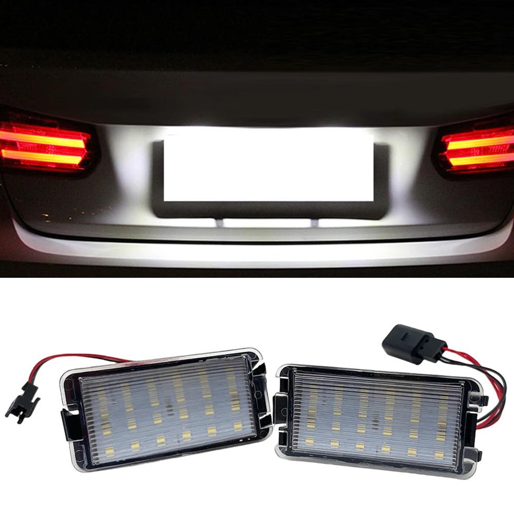 2pcs Car LED Number License Plate Lights Error Free For Seat Ibiza 6L Ab Arosa Altea Cordoba MK1 MK2 Leon 1M Toledo 5P 2004-2009
