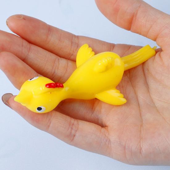 5Pcs/Set Chicken Launcher Toy High Elastic Stretch Sticky Soft TPR Stress Relief Safe Turkey Launcher Finger Toy Kids Gift