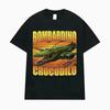 Bombardino Crocodilo Funny Brain Rot Meme T Shirt Italian Brainrot Humor T-shirts Men Women Summer Tops O-Neck Oversized T-shirt