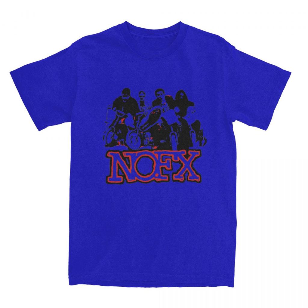 Nofx Muziek Poster T-shirt Heren Amerikaanse Punk Rock Band Vintage 100% Katoen T-shirts Zomer Ronde Hals T-shirt Grote Maten Tops