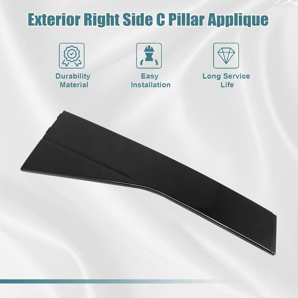 GXARTS Exterior Right Side Rear Door C Pillar Trim Window Cover Trim Applique 57010448AJ 57010448AK Compatible with Jeep Grand Cherokee 2011 2012