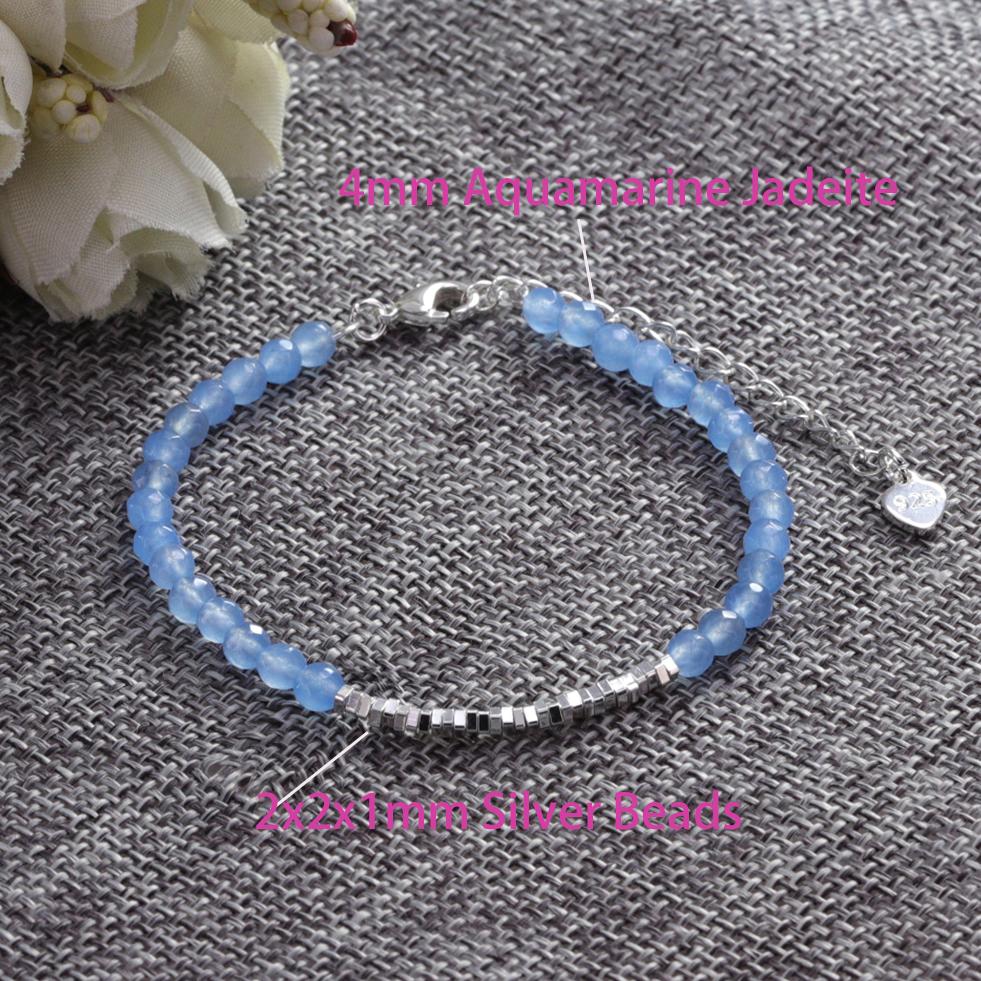 925 Silver Geometric Square Round Bead Bracelet For Women Personality Temperament Simple Hand Jewelry Party