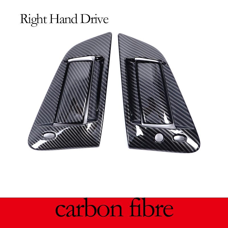 For NISSAN 370Z Z34 2009-2020 Carbon Fiber/Black Car Outer Door Handle Protective Cover Trim Stickers Exterior Accessories