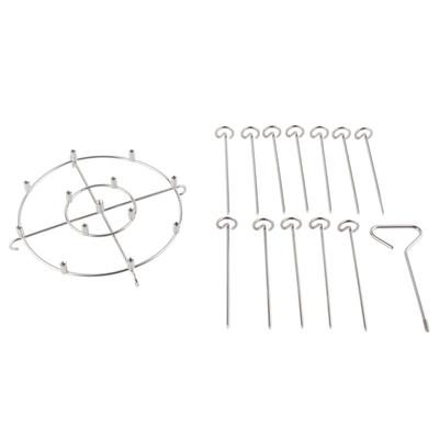 Fryer Skewer Stand Stainless Steel Vertical Grill Rack with Skewers Heat Resistant Kitchen Fryer