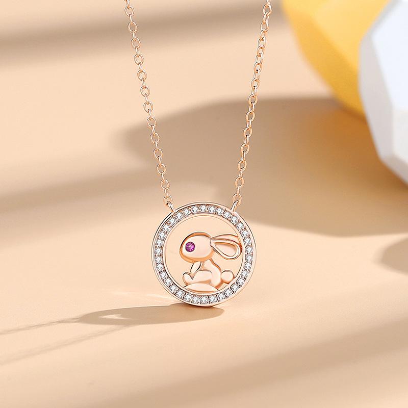 

Танциз Стерлингового Серебра 925 Классическое Женское Ожерелье Кулон Циркон Модный Подарок розового золота