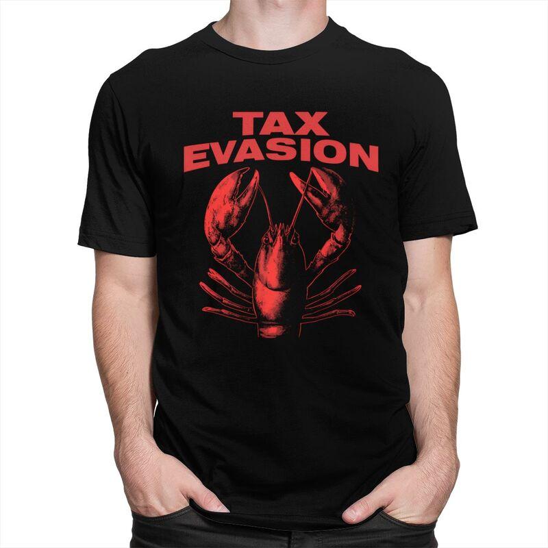 Men Funny Tax Evasion Lobster Meme Design T Shirts Summer Short Sleeve Pure Cotton Colthing Leisure Novelty Graphic Tee Tops