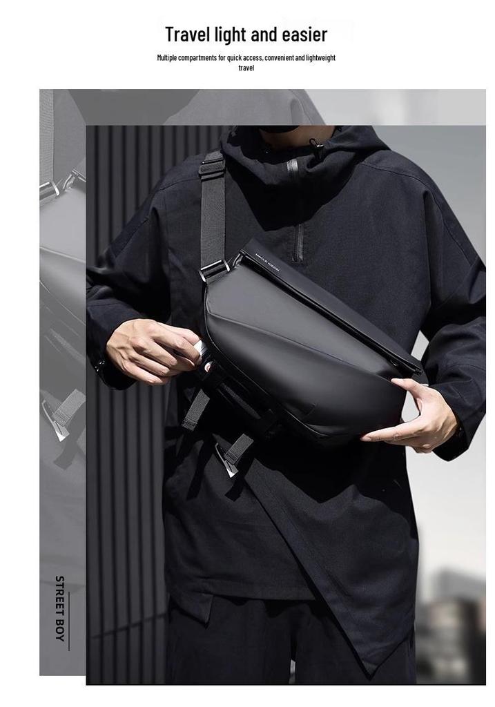 Trendy Men's Waterproof Commuting & Cycling Chest Bag with Large Capacity