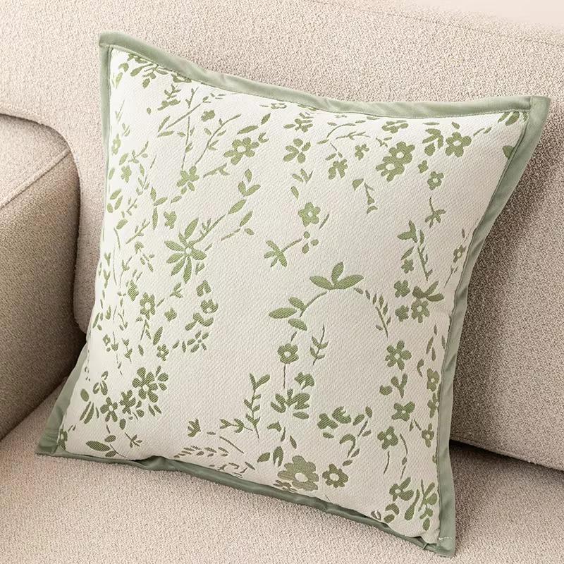 Luxuriöse Grau-Weiß Jacquard Kissenhülle Geometrische Blatt Muster Überwurf Kissenbezug Dekorativ für Sofa Couch Wohnzimmer Heimdekoration
