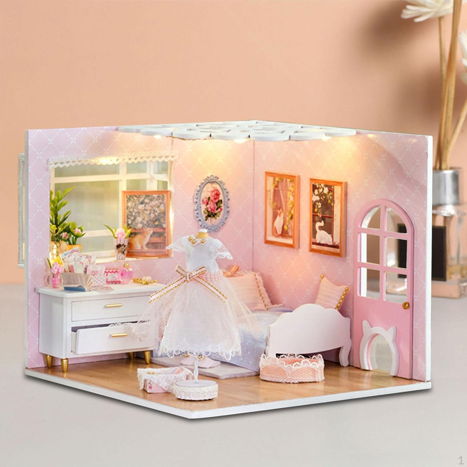 

Кукольный дом DIY Комплект мебели Ремесла Украшения Модель Творческая комната Дети Girl Bedroom