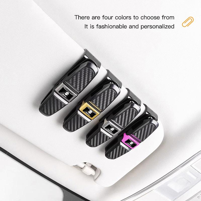 Car Sun Visor Glasses Clip Card Ticket Sunglasses Holder For Suzuki Jimny Samurai Vitara Swift Baleno SX4 Ignis Alto DZire Swace