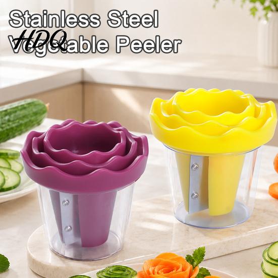 Kitchen Gadget for Garnishing Spiral Vegetable Curler Stainless Steel Blade Handheld Twister Creative Culinary Rotatable Fruit Cutter Carrots