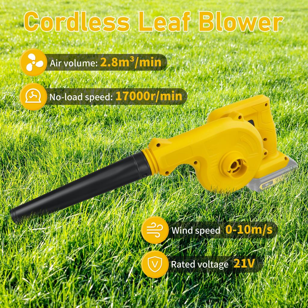 Cordless Leaf Blower for Dewalt 20V Battery Electric Jobsite Air Blower 2-in-1 Handle Electric Blower and Vacuum Cleaner