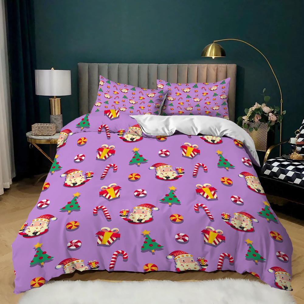 3D Bedding Christmas Down Duvet Cover 2/3 Pieces for Men/women/children New Year Bedroom Decoration AU180 * 210 Full Size Comfortable Home Textile