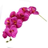 8 Head Artificial Butterfly Orchid Stem Deep Purple Fake Flower for Home Decor