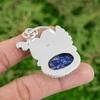 Daughters Day Deal Natural Sodalite 925 Silver Sister Bezel Boho Pendant Jewelry