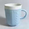 Taza de Cerámica Tejida Novedosa Tazas de Café Leche Té Coloridas de Lana con Asa Hogar Oficina Vajilla Tazas Regalos de Cumpleaños Navidad