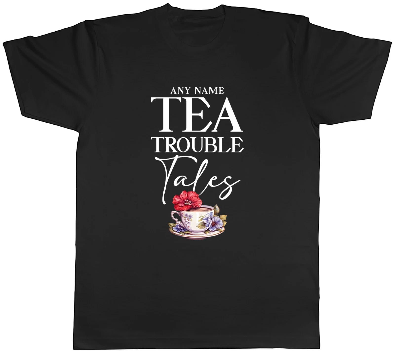 Personalised Grandma Tea Trouble & Tales Mens T-Shirt Tee Gift Top XL