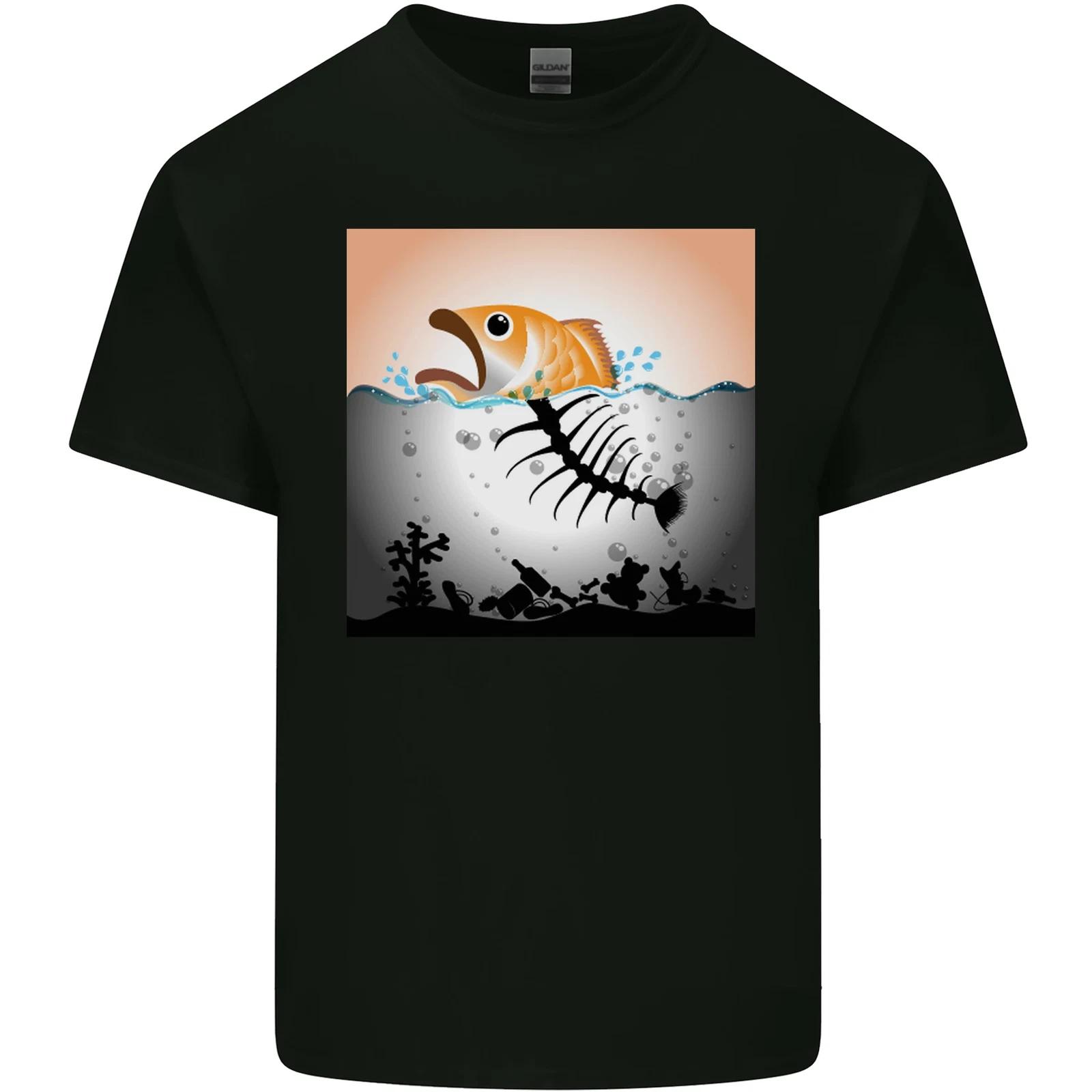Fish Pollution Climate Change Environment Kids T-Shirt Childrens 4XL