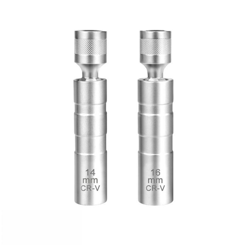 Universal 14mm/16mm Thin-Walled Magnetic Spark Plug Socket with Joint for Car Repair