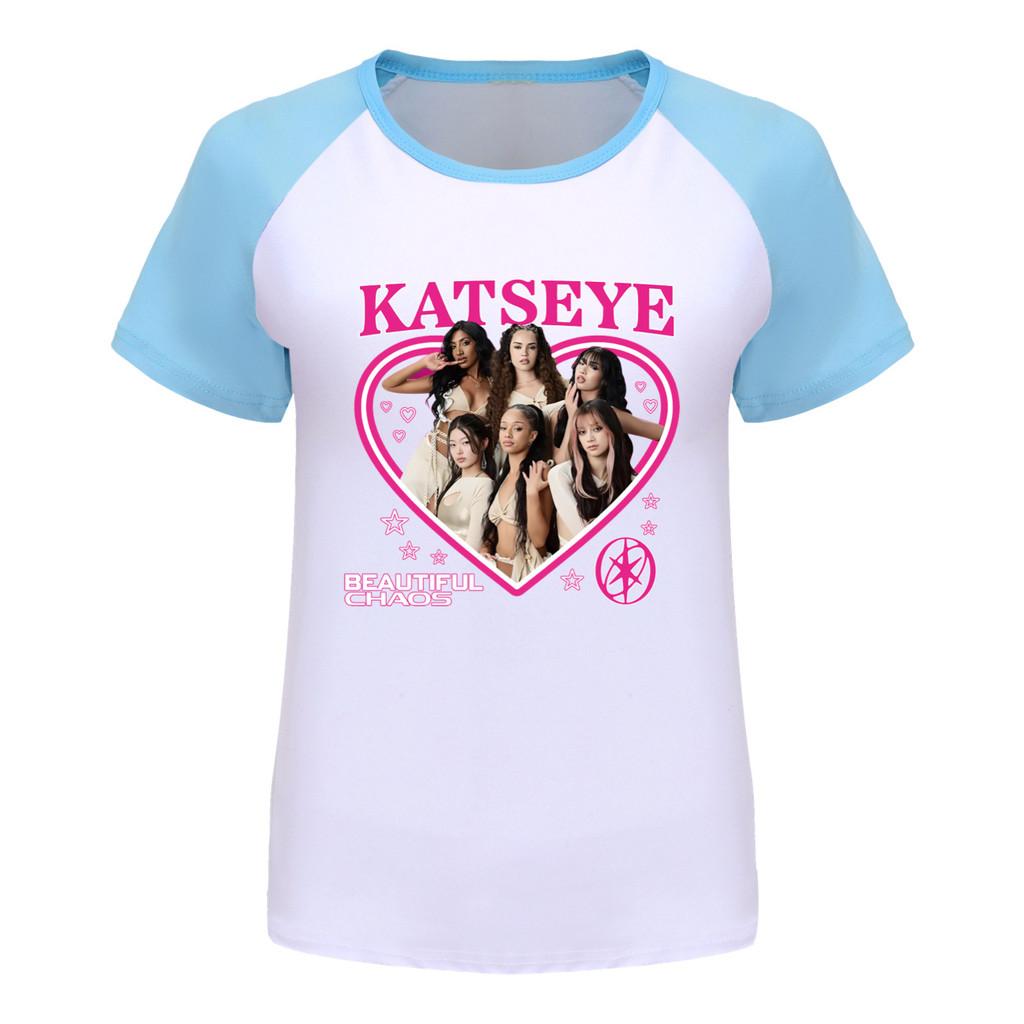 5347 Kids Girls KATSEYE Print Round Neck T-Shirt