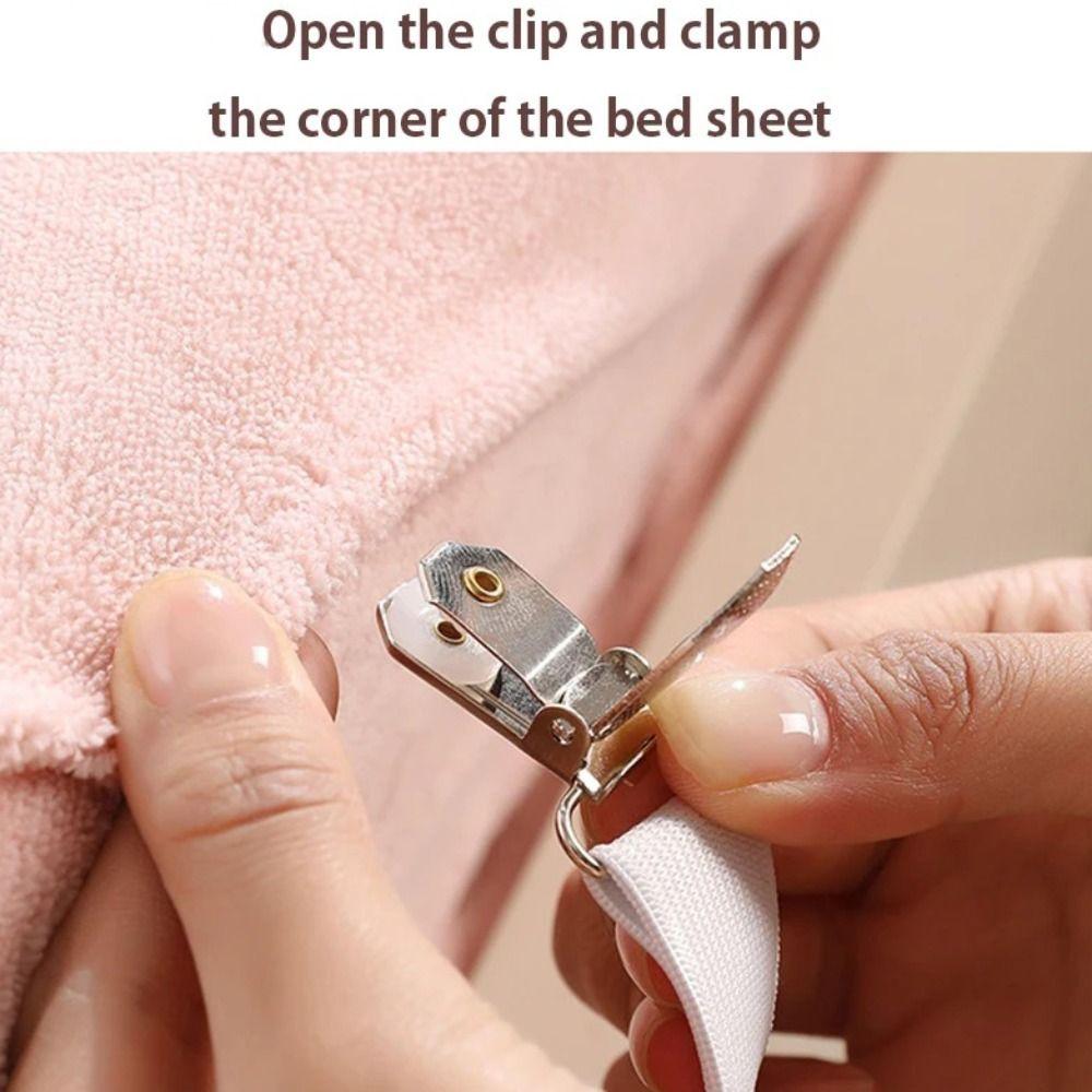 4PCS Durable Bed Sheet Clips Adjustable Elastic Fitted Bedding Clips  For Home Hotel