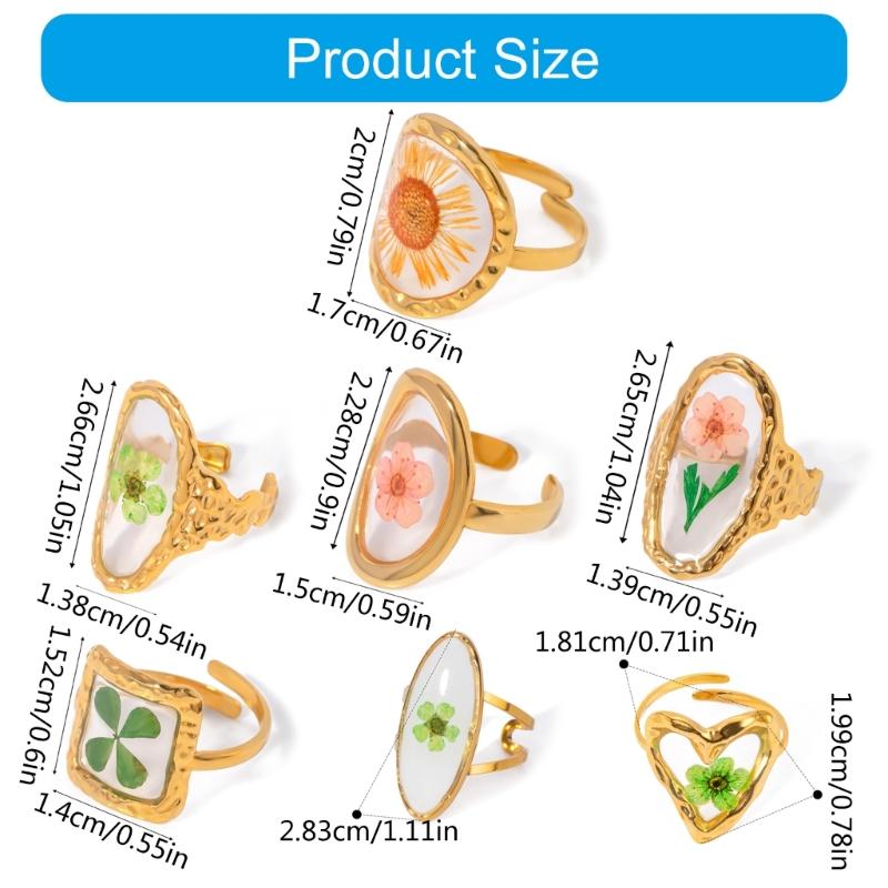 Elegant Floral Open Rings Jewelry Fashionable Flower Rings Accessory Unique Finger Rings Open Rings Adornment