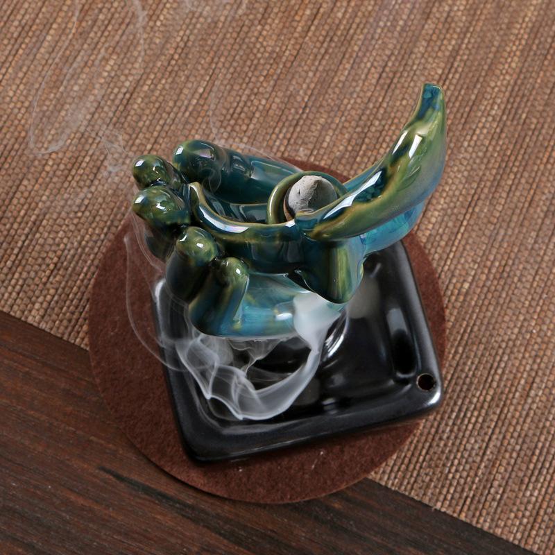 Keramik Gesichts Wasserfall Räuchergefäß Modern Rückfluss Räucherhalter Meditation Heimdeko Zen Aromatherapie Ornament Einzigartiges Geschenk