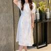 DIMANAF 2023 Abito T-shirt Estivo Taglie Forti Donna Cotone Ampio Abito Elegante Signora Stampa Vintage Retrò Mostra Sottile Moda Casual Abiti Femminili
