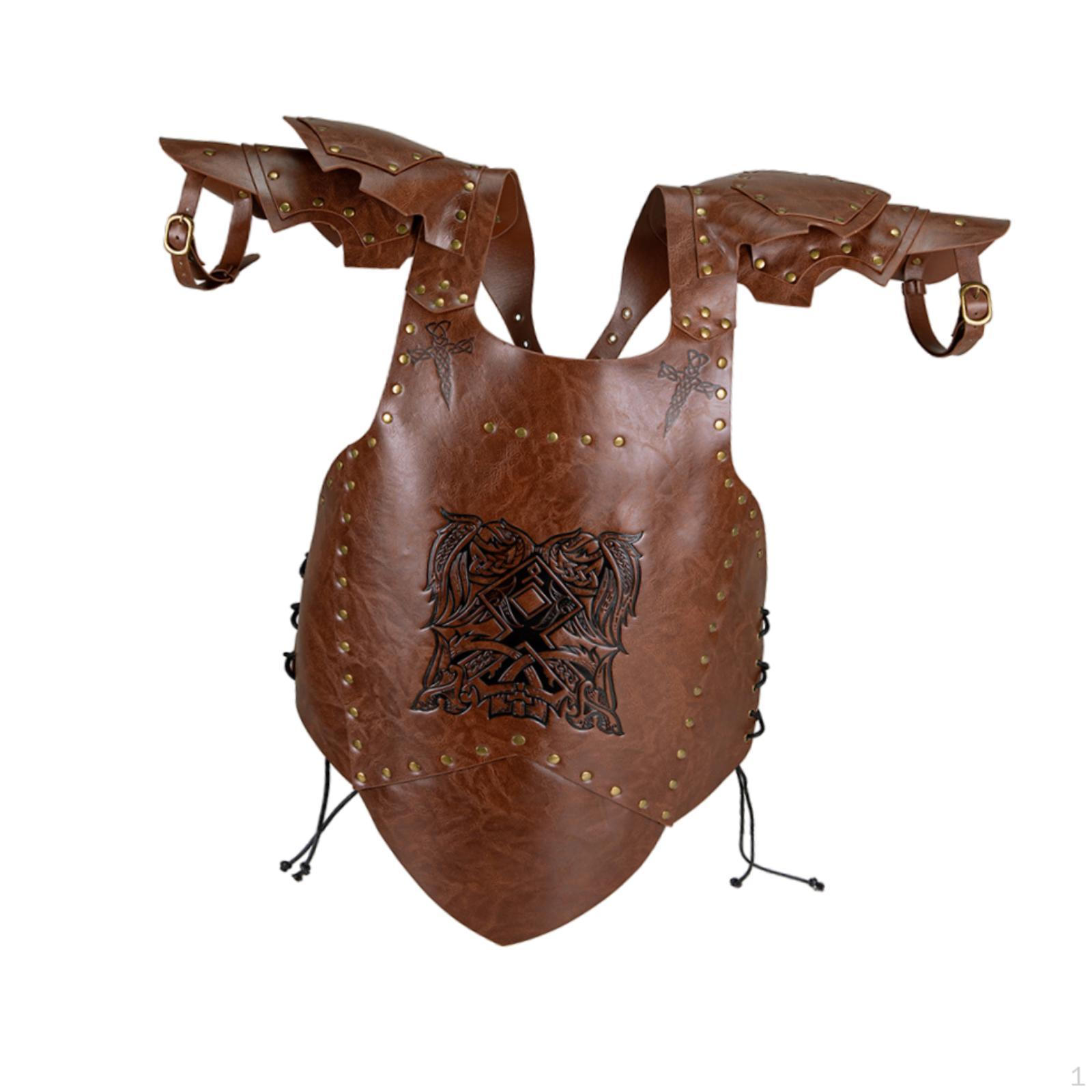 

Medieval Chest Armor for Men Made of PU with Gothic Rivets коричневий
