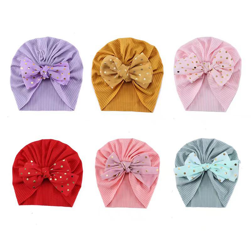 Baby Hat Cute Bow Nylon Stretch Fabric Children's Hair Accessories Baby Sunscreen Windproof Hat
