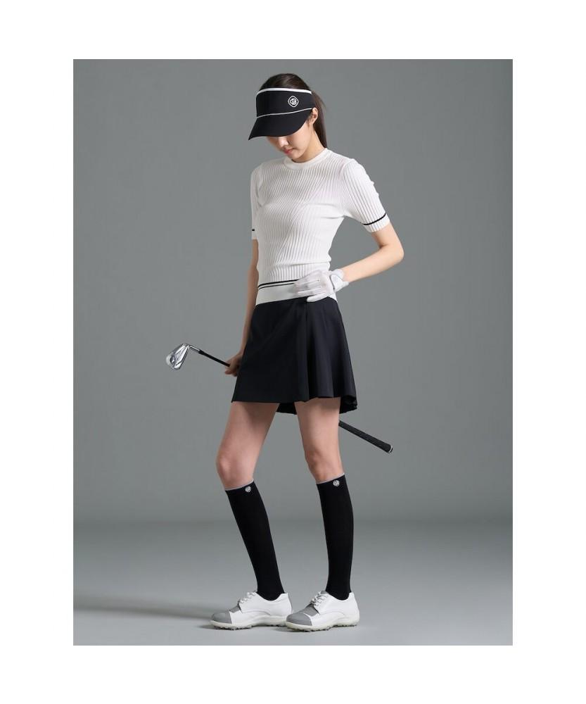 BEANPOLE GOLF [B_Under] Women'S Ribbed Mix Short Sleeve Pullover - White