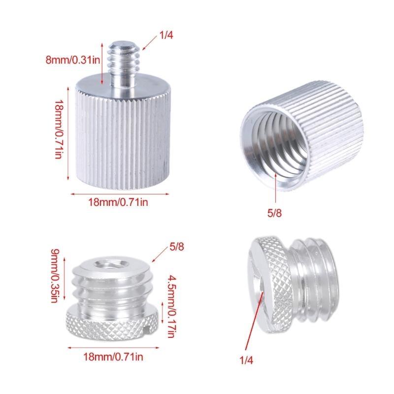 1/4in to 5/8in Aluminum Adapter for 1/4 Thread Rangefinder Tripod Adapter Converter Threaded Screw Adapter