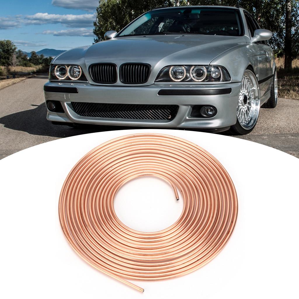 25ft Brake Line Tubing Copper Nickel Plated 3Celsius16in OD Coil Roll for Hydraulic Braking Fuel System(Gold )