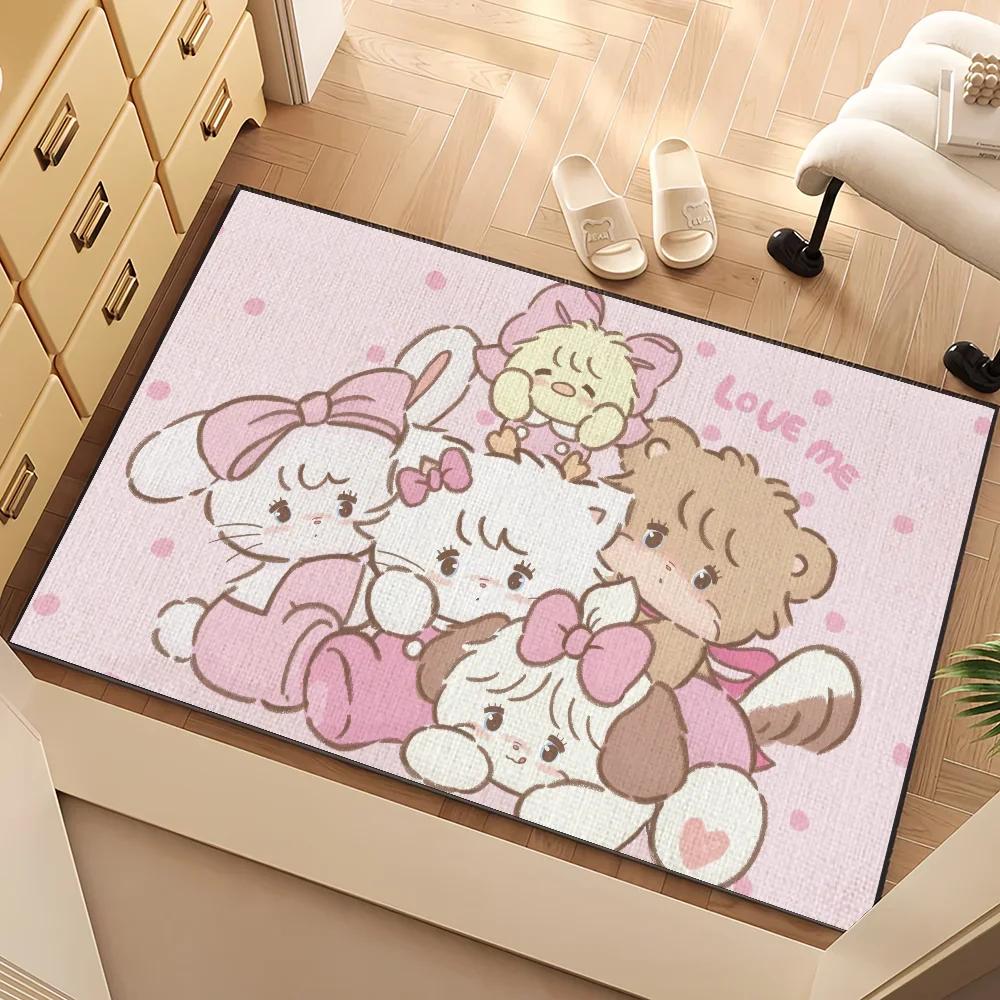 Small Carpet For House Bedroom Decoration Kitchen Bath Illustrations Super Absorbent M-Mikko Cute Rug Carpet Foot Non-slip