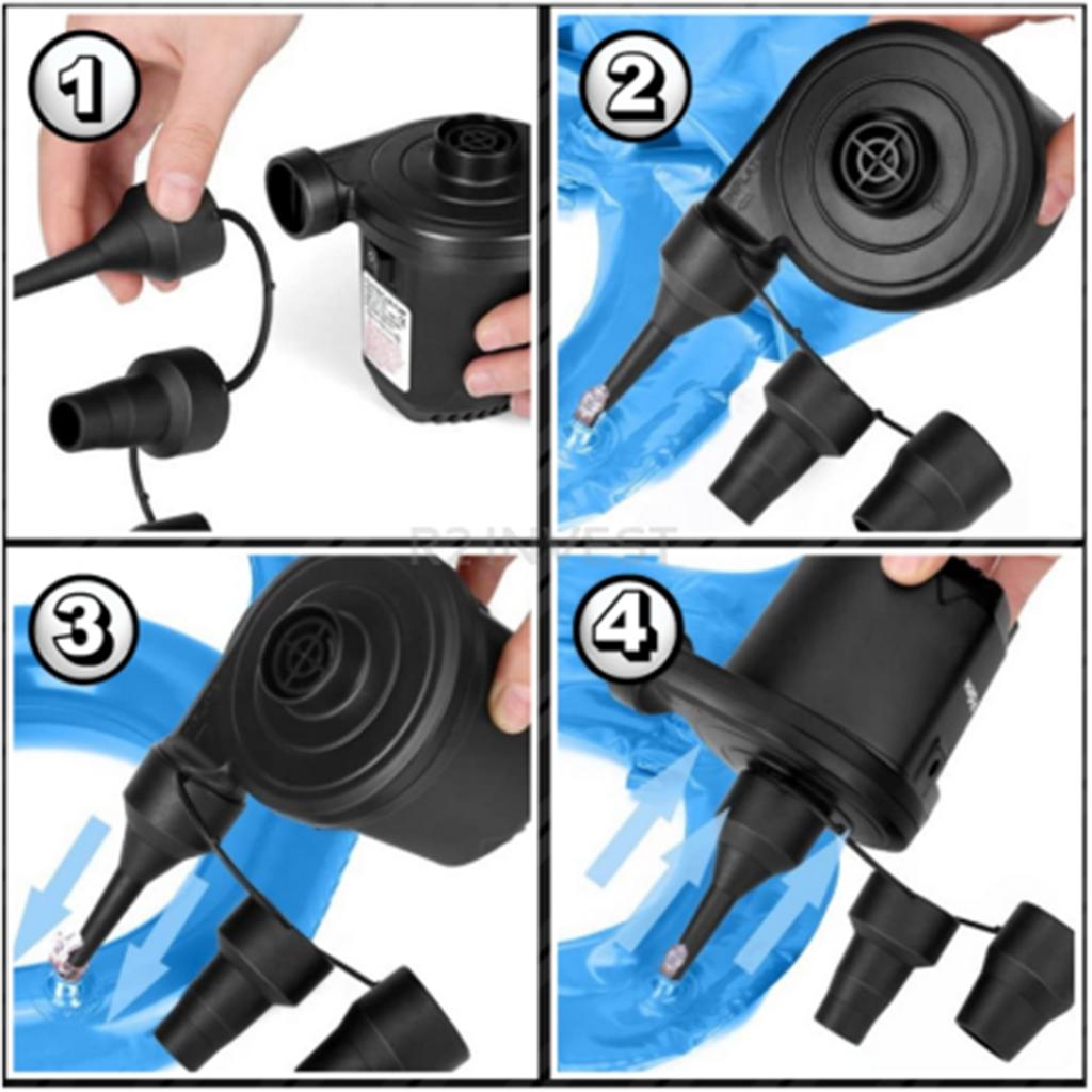 2-in-1 Electric Pump for Ball Mattresses, 3 Nozzles, 55W