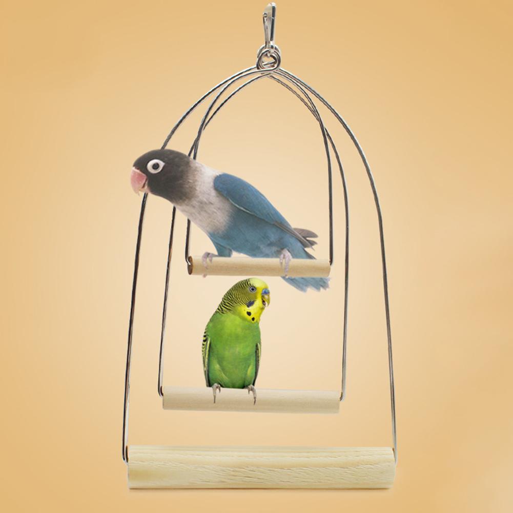 Parrot Wooden Perch Safe Healthy Training Stand Hanging Swing Toys Bird Supplies To Relieve Boredom