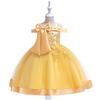 One-Shoulder Princess Bow Dress for Girls: European & American Style Piano Performance and Catwalk Evening Gown