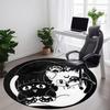 1pc Black Cat, White Cat Carpet, Round Non Slip Durable Large Size Office Carpet, Suitable for Office