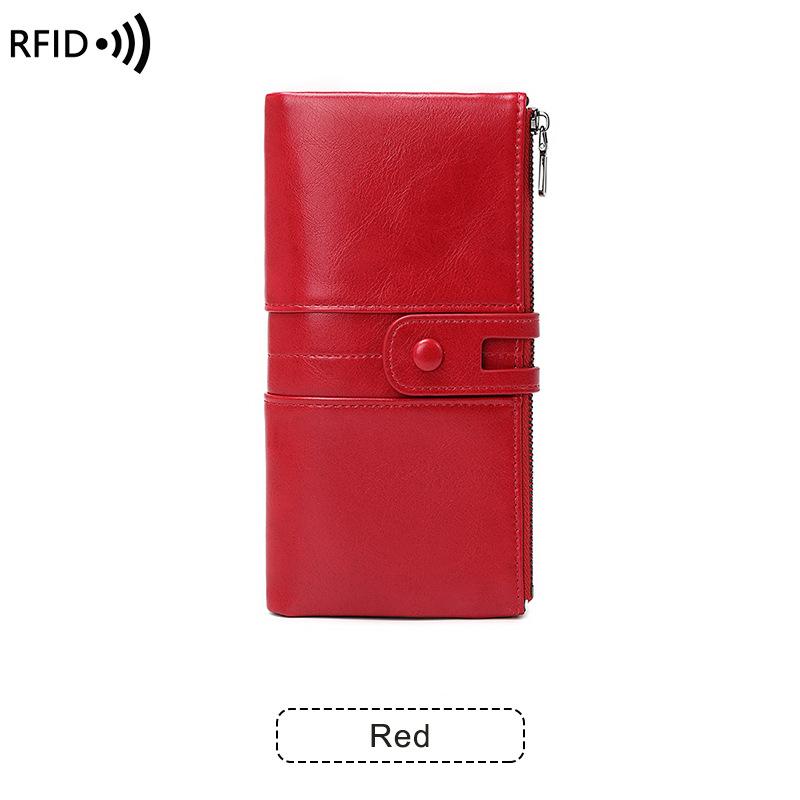 

Retro Women Wallet 2026 PU Leather Vintage Wallets for Ladies Designer Purse Bag червоний