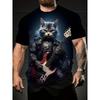Sommer Herren T-Shirt Lustige Cartoon Katze Aufdruck Atmungsaktiv Outdoor Kurzarm Grafik T-Shirts Lässig Übergroß Herrenbekleidung