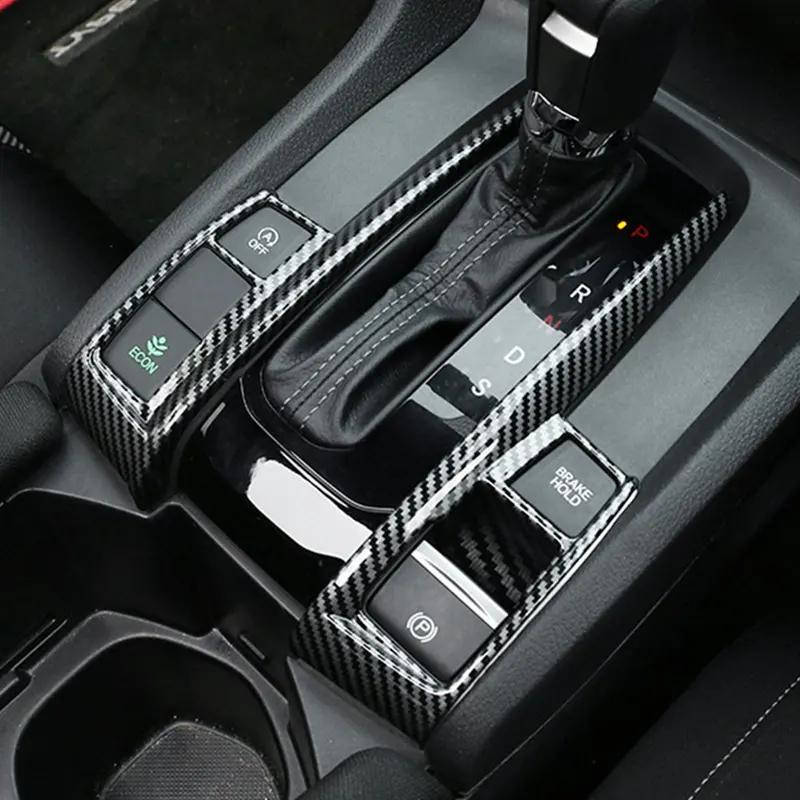 Auto Mittelkonsole Schaltknauf Abdeckung Zierleisten Für Honda Civic 10. Generation 2016 2017 2018 2019 2020 2025 Innenraumzubehör