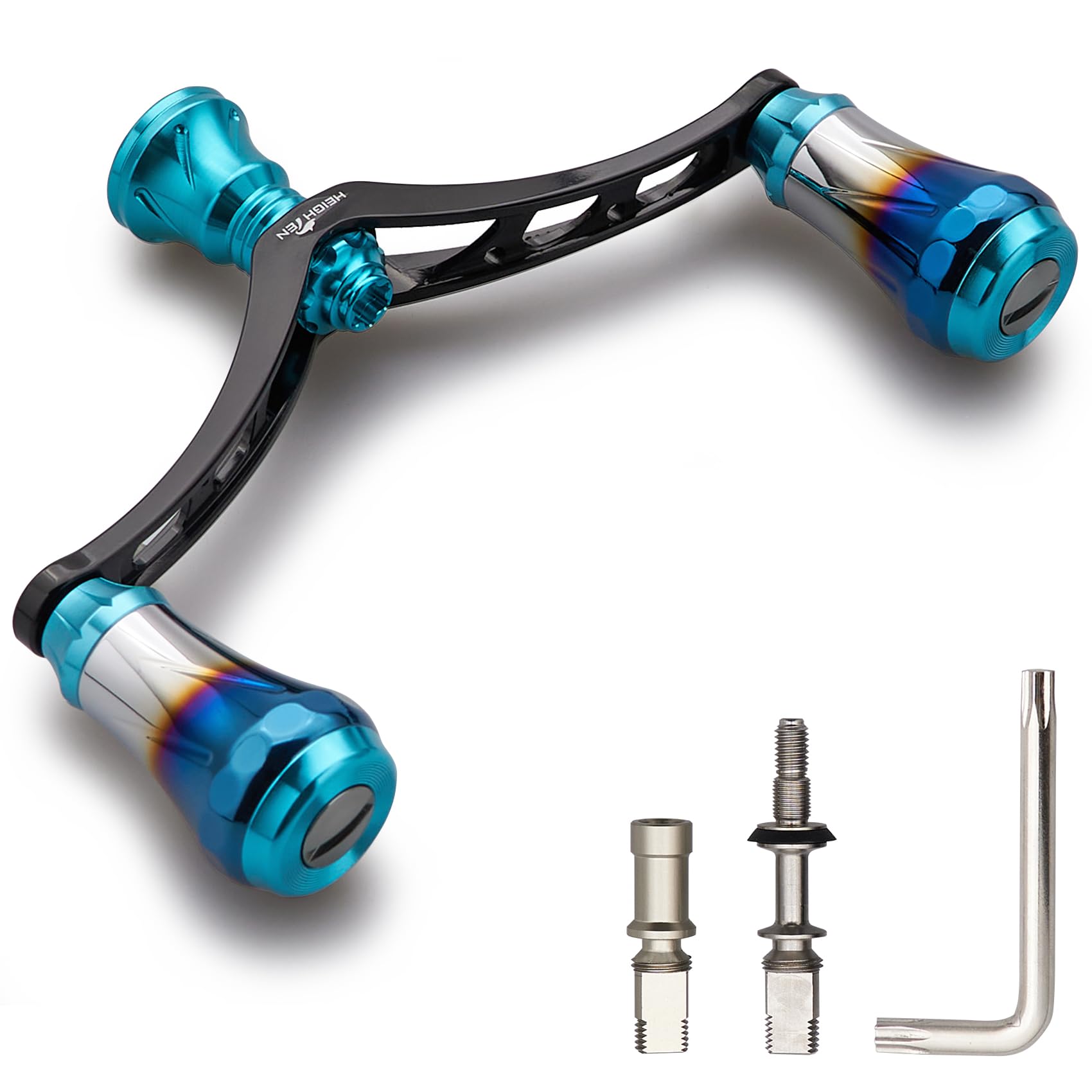 

HEIGHTEN Reel Aviation for Shimano and Daiwa Spinning Arch Aurora Knob Black V4.0 80/98mm Handle, Aluminum, Reels, (Turquoise & Handle, V4.0-98mm)