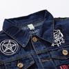 Herren Blaue Denim Patch Weste - Lässige Jugend Oberbekleidung