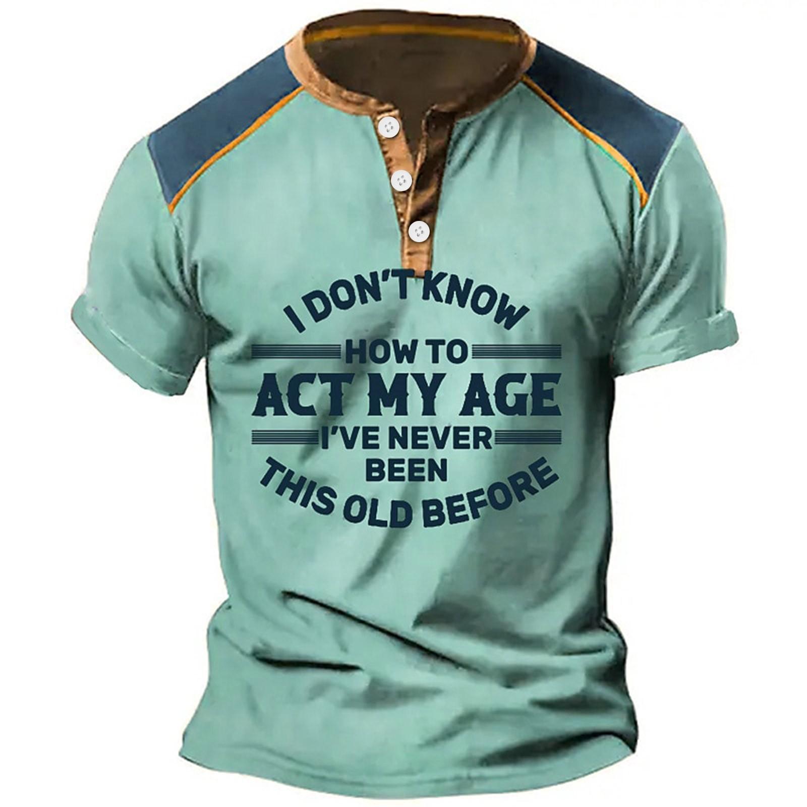 

Men s T-shirt T-shirts Graphic Text Black Military Green Pool Dark Gray 3D Printing Street Casual Short Sleeve Button Down Printed Clothing Basic S ціан