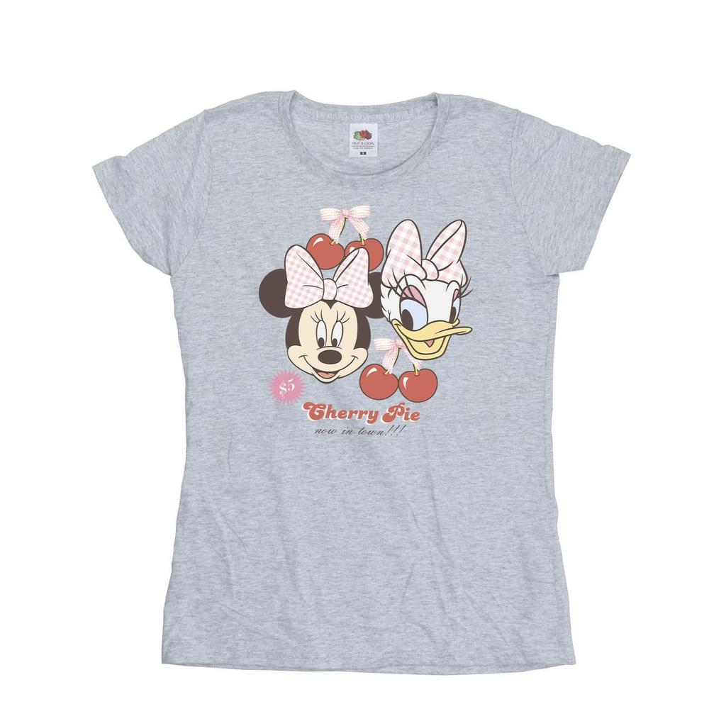 Disney Womens/Ladies Minnie Mouse & Daisy Cherry T-Shirt