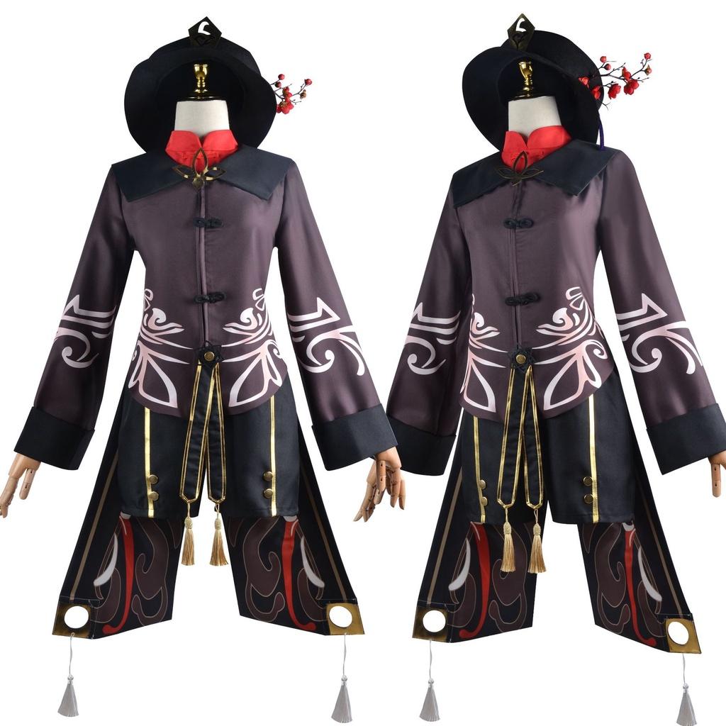 Genshin Hutao Impact Cosplay Costume Uniform Wig Cosplay  Hu Tao Halloween Hat