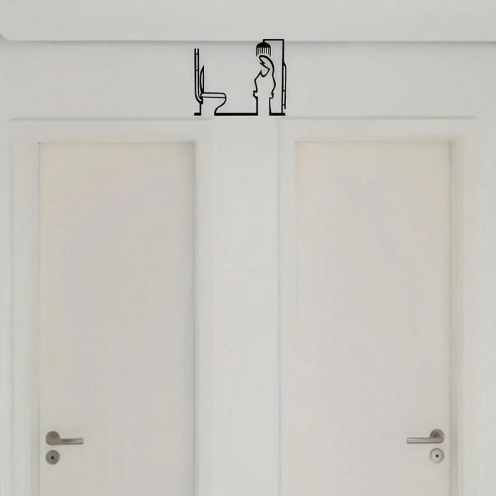 Decorazione Porta Bagno Minimalista in Metallo Nero La Linea Art Installazione Facile Decorazione Casa