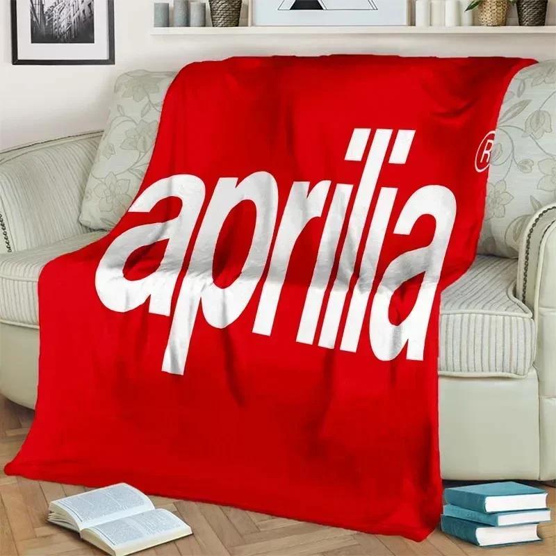 Aprilia motorcycle logo printed Flannel Blanket Fashion Warm Lightweight Living room Bedroom Sofa Bed For Picnic Blanket